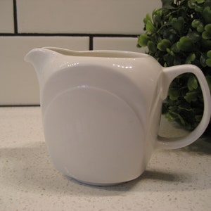 5 "Vintage Steelite Sahnekrug Ahornsirup Mini Bud Vase Art Deco Wolkenkratzer made in England Restaurant Hotel Ware Geschenk Retro Küche