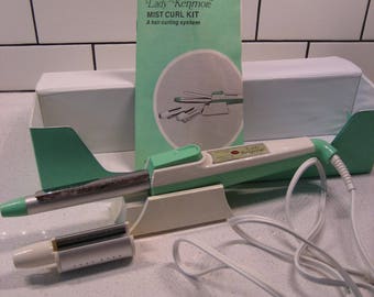 16 "Vintage Lady Kenmore Mist Curl Kit Haarlocken System Retro Beauty Parlour Salon Mintgrün Made in Canada Schminktisch Throwbackgeschenk