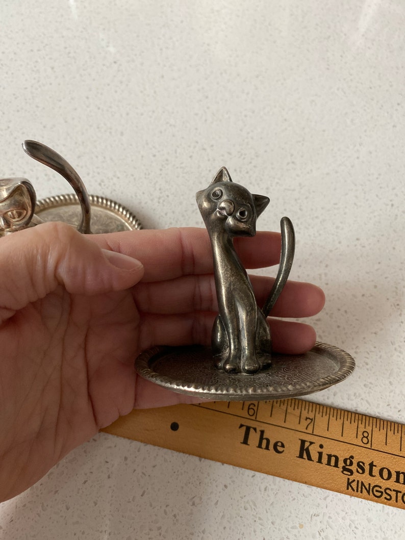 3,5 "choice Vintage versilbert Ringhalter Retro Schwan Katze gemacht in Hong Kong wunderliche funktionale Schmuckliebhaber Küche Fensterbank Dekor Bild 7