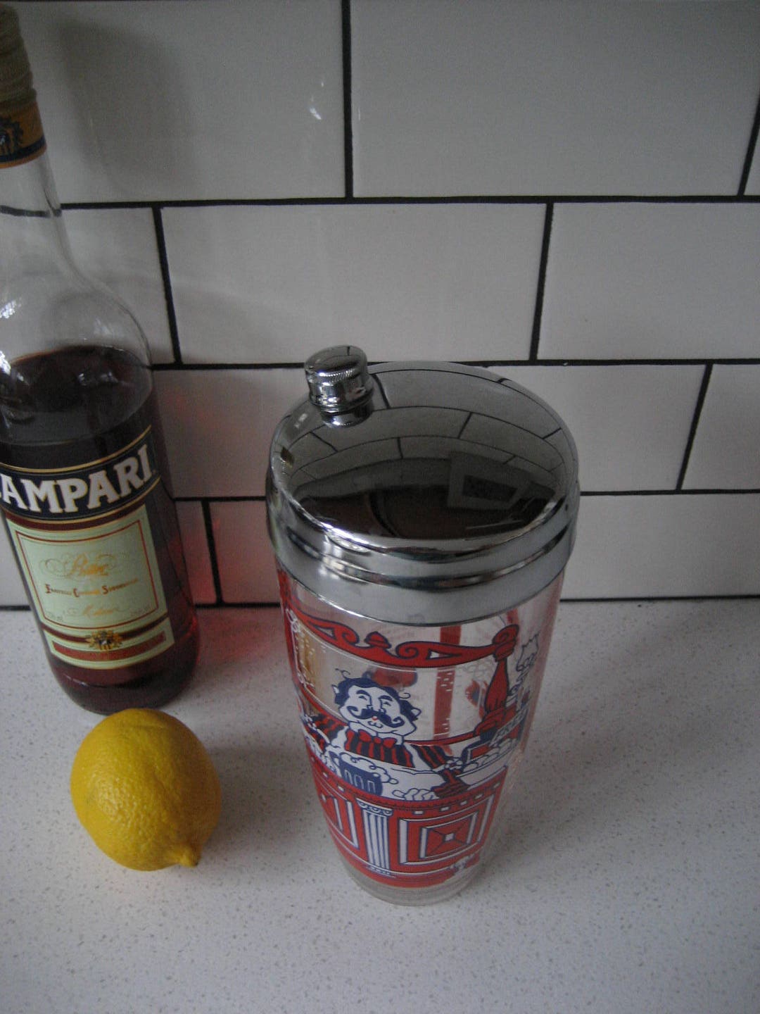 Retro Glass Cocktail Shaker Metal Lid Mad Men Style Classic Etsy