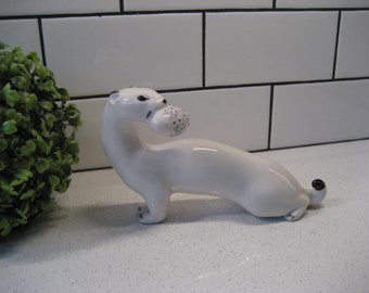 7.25” Vintage Lomonosov Porcelain Ermine Stolen Egg USSR
