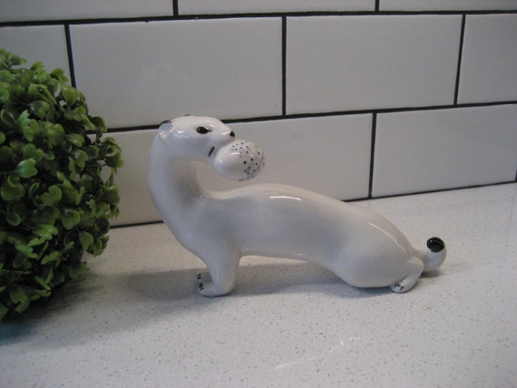 7.25” Vintage Lomonosov Porcelain Ermine Stolen Egg USSR
