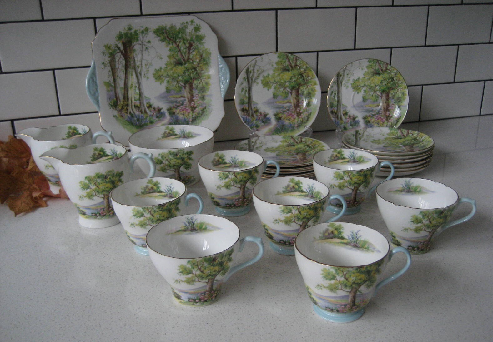 24pc Vintage Shelley China Woodland Set Pattern 13348 Pastel Etsy