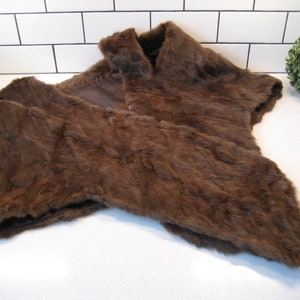 Antique Real Genuine Fur Shawl Cold Shoulder Wrap Capelet Stole Monogram Fully Lined Old School Luxury Retro haute couture Bombshell Opera