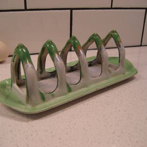 8&quot; Rare Vintage Shelley Fine China Toast Rack bespoke Letter holder Desktop filing Graduated colours England c. 1925-45 Grey Gardens style