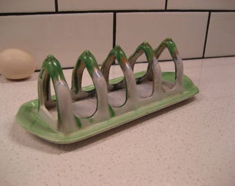 8" Rare Vintage Shelley Fine China Toast Rack bespoke Letter holder Desktop filing Graduated colours England c. 1925-45 Grey Gardens style