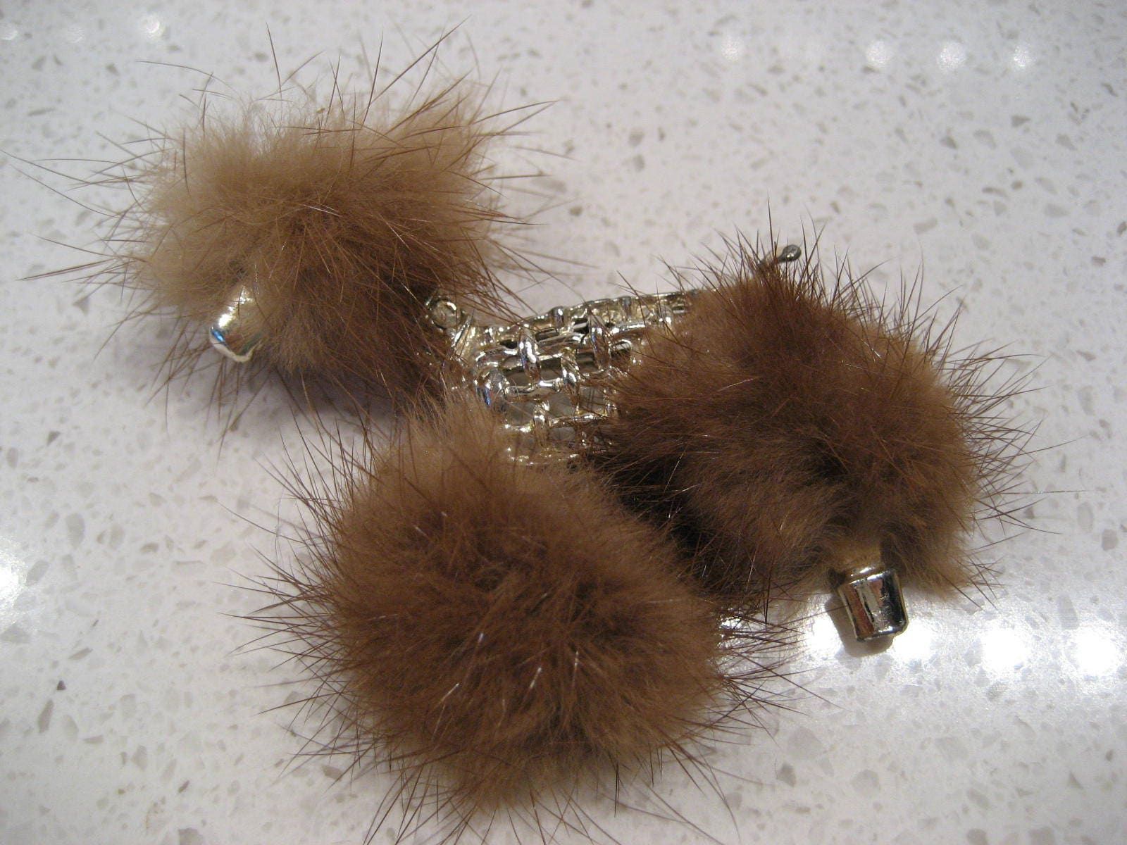 Rabbit Fur Brooch - Etsy Canada