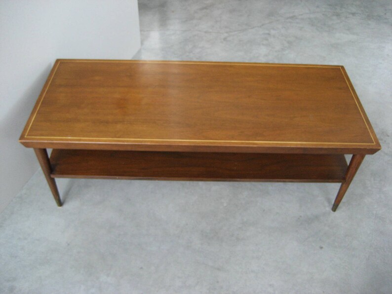 Vintage MCM Wooden Coffee Table Atomic Era Eames Era Tapered Etsy