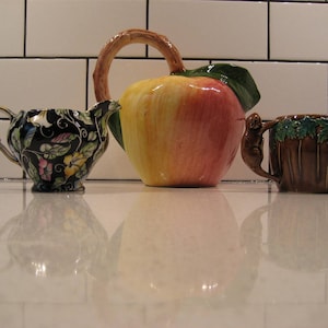 Vintage Kanne Milchkännchen Sammlung Royal Winton Morning Glory 50er Jahre Handbemalter 3D Beaver Griff Handgemachter Apfel 80er Jahre Ahornsirup Geschenk