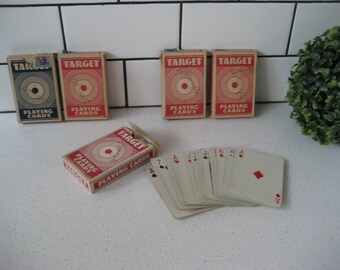 5 Deck Lot Vintage Target Playing Cards House of Cards Crafts Collage Assemblage Art Display Made in Canada Poker Bridge Family Game Night Etsy
