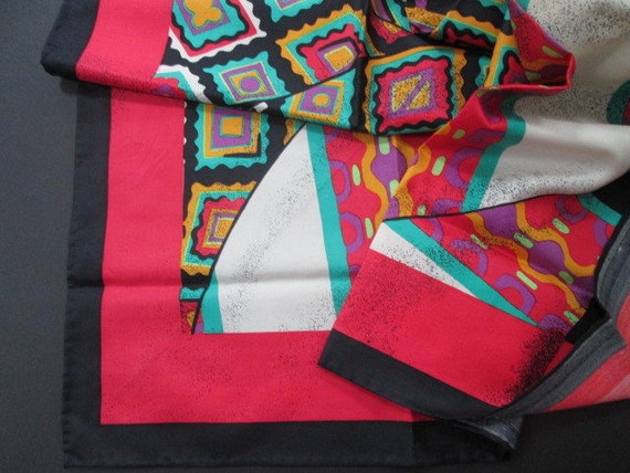 Vintage Jim Thompson Thai Silk Scarf Abstract Red… - image 7