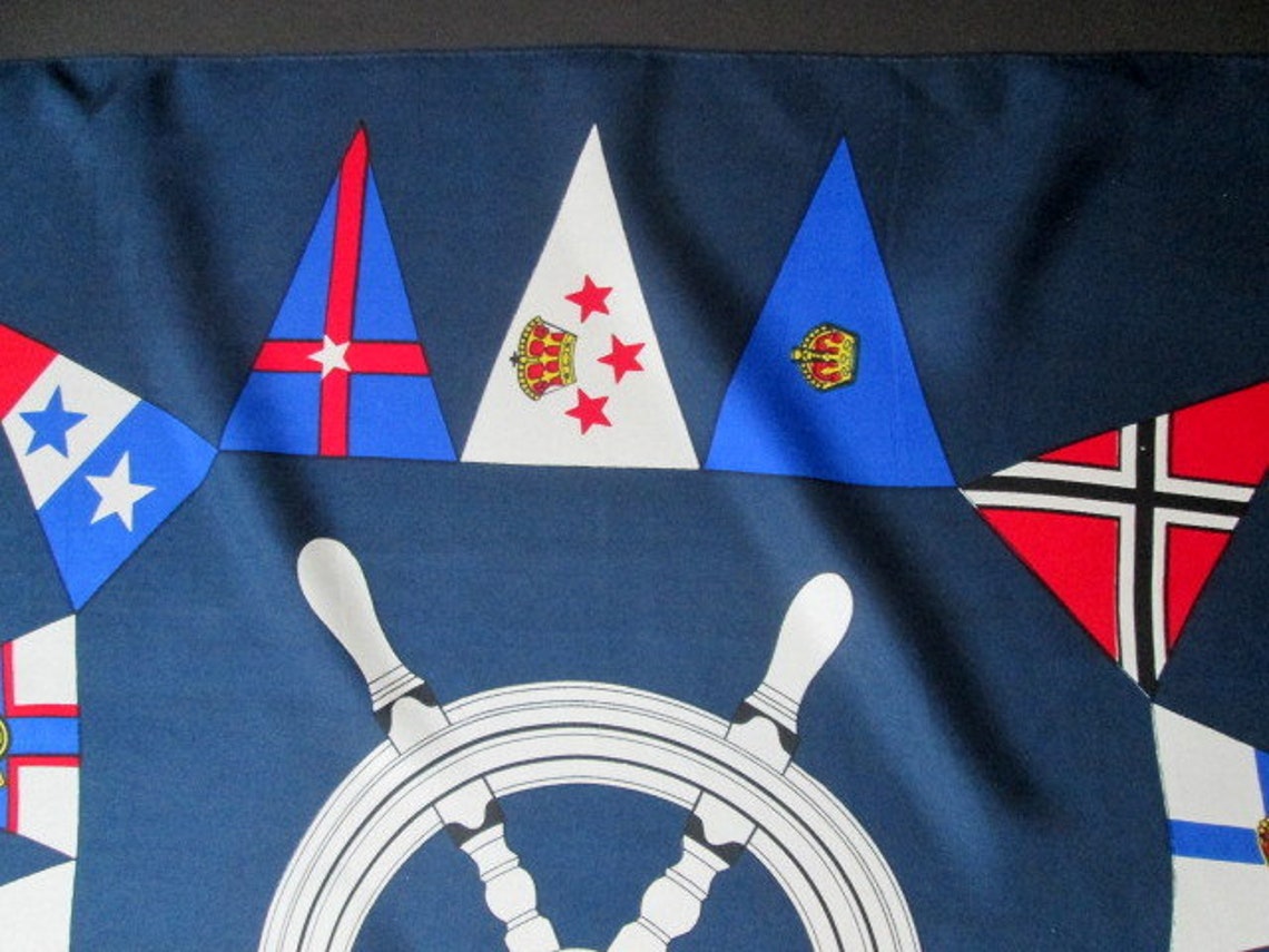 Banderas náuticas clásicas barcos motivo de rueda Vintage Etsy España