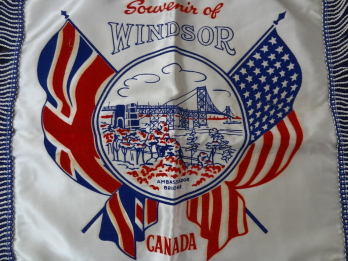 1960s Canada Satin Fringed Patriotic Flags WINDSOR ONTARIO Etsy