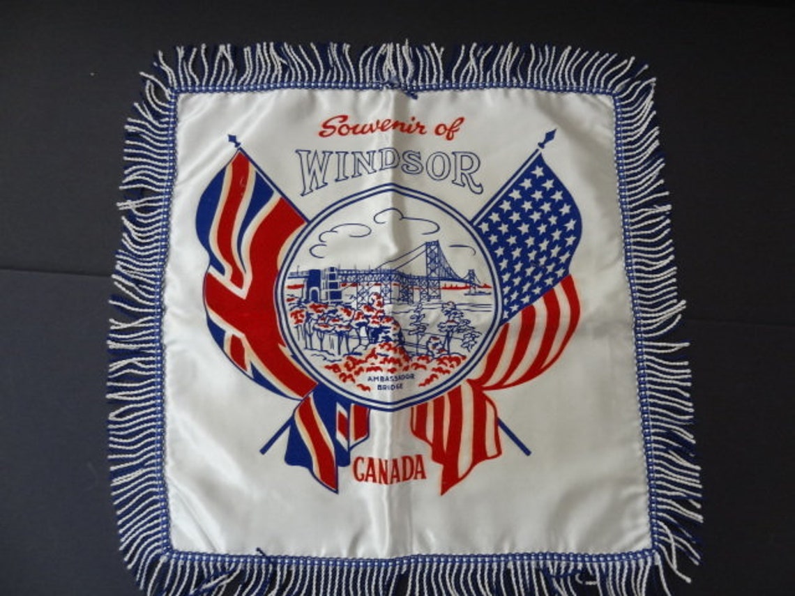 1960s Canada Satin Fringed Patriotic Flags WINDSOR ONTARIO Etsy