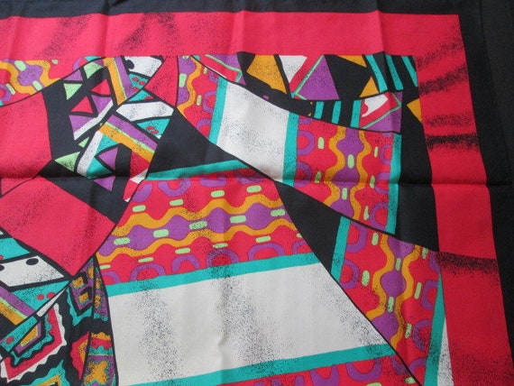 Vintage Jim Thompson Thai Silk Scarf Abstract Red… - image 4