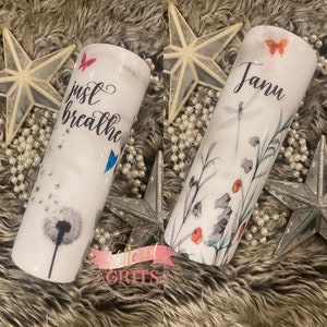 Pop of color X-ray flower Dragonfly Butterfly Tumbler