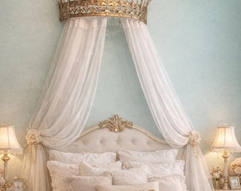 Large Metal Crown Bed Canopy (18 Colors)