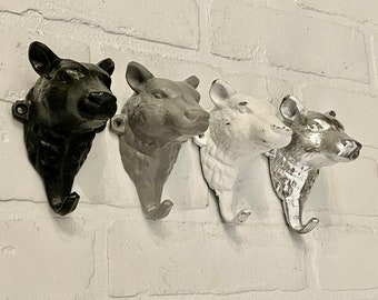 Cast Iron Bear Wall Hook (19 Colors)