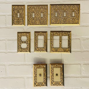 Light Switch Cover (19 Colors), Outlet Plate Covers, Brass French County Decor Plates, Vintage Decorative Outlets, Gold Victorian Ornate