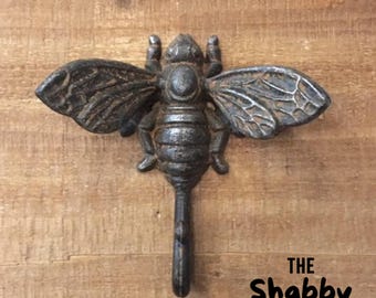 Cast Iron Bee Wall Hook (19 Colors)