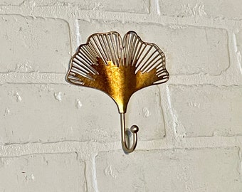 Ginkgo Leaf Metal Wall Hook (19 Colors), Flower wall hook, Gold Ginkgo, Boho Wall Hook, Botanical Wall Hook, Towel Hook