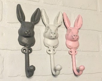 Rabbit Wall Hook(18 Colors), Bunny Hook, Nursery Decor, Animal Hook, Coat Hook, Towel Hook, Towel Holder,  Gold Rabbit, Clothing Hooks