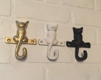 Cat Hook(18 Colors), Cat Wall Hook, Animal Hook, Cats, Towel Hook, Vintage Wall, Key Holder