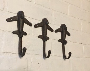 Airplane Hook, Plane Wall Decor, Jet Hook, Kids Coat Hook, Pilot, Flight Attendant Gift, Coat Hook, Hooks for Wall, Towel Hook