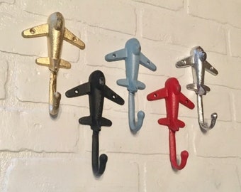 Airplane Hook(18 Colors), Plane Wall Decor, Jet Hook, Kids Coat Hook, Pilot, Flight Attendant Gift, Coat Hook, Hooks for Wall