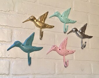 Humming Bird Hook (18 Colors), Humming Bird Decor, Bird Hook, Wall Hook, Animal Hooks, Towel Hook, Coat Hook