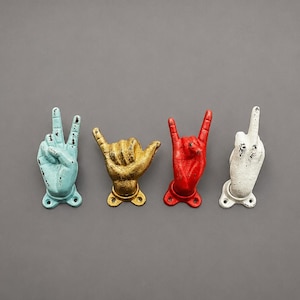 Cast Iron Hand Wall Hook, Gesture Decor