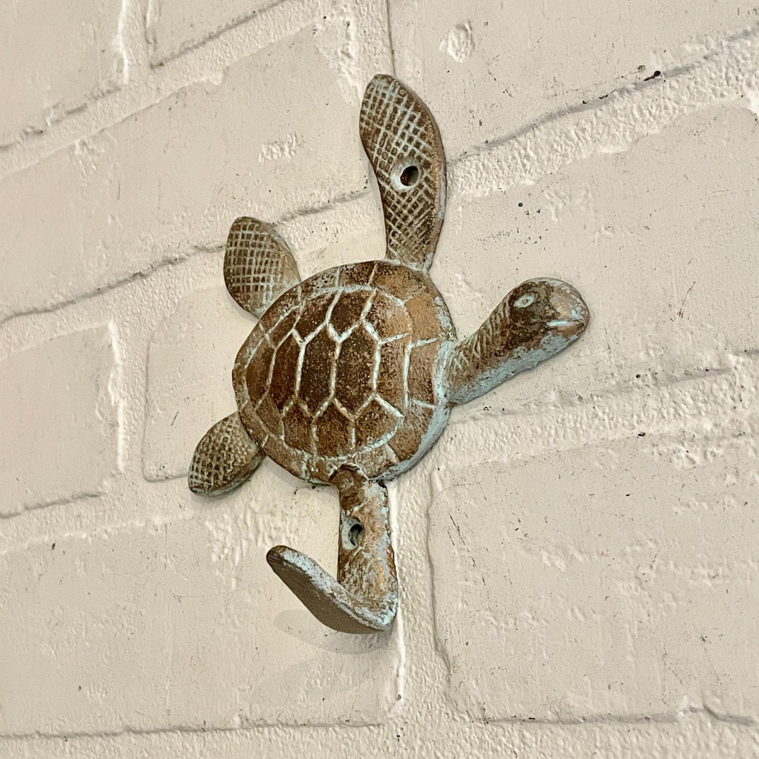 Sea Turtle Hook, Turtles, Nautical Towel Coat Hook, Beach Wall Decor, Ocean Coastal Home