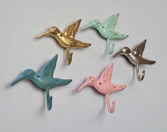 Humming Bird Hook(19 Colors), Humming Bird Decor, Bird Hook, Wall Hook, Animal Hooks, Towel Hook, Coat Hook