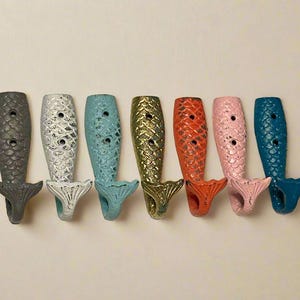 Mermaid Tail Hook (19 Colors), Mermaids, Beach Wall Decor, Towel and Coat Hook