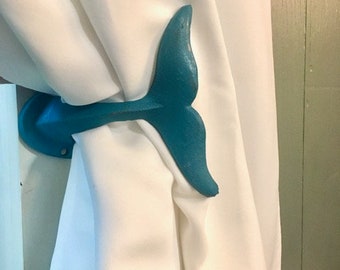 Whale Tail Curtain Tieback(19 Colors), Curtain Holdbacks, Nautical Tiebacks, Whale Tail Hook, Nautical Hooks, Towel Hooks