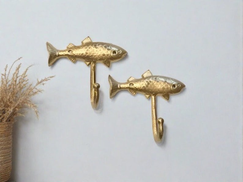 Crochet mural en fonte pour poisson (19 couleurs)