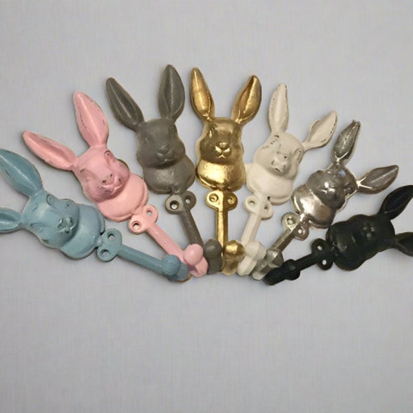 Rabbit Wall Hook(19 Colors), Bunny Hook, Animal Hook, Coat Hook, Towel Hook, Towel Holder,  Gold Rabbit, Clothing Hooks