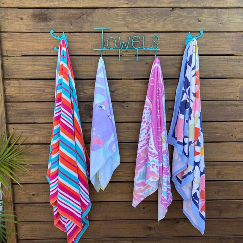 Towel Rack Pool Towel Rack Towel Hooks Towel Hooks Etsy