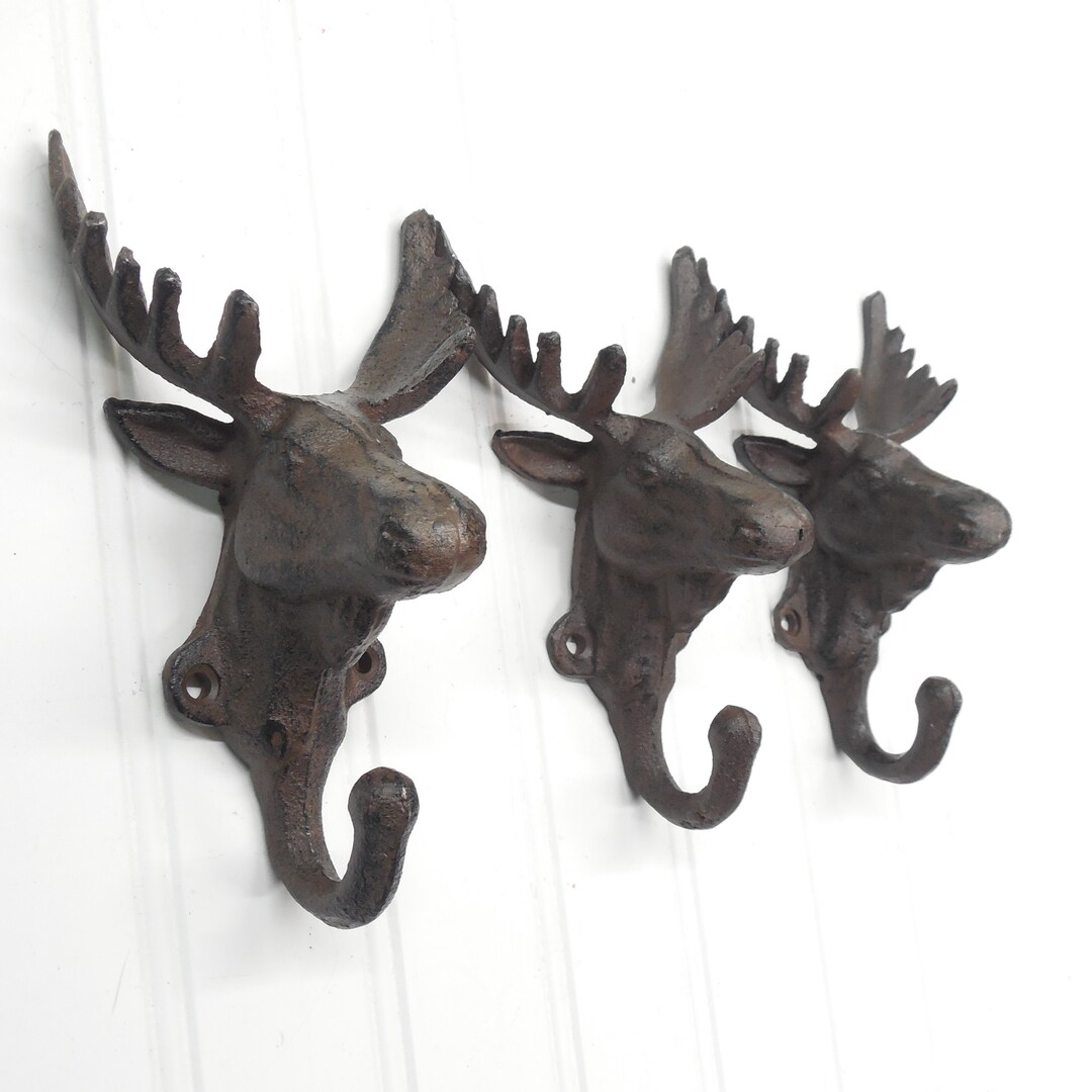 Metall-Elch-Haken – Stylische Wandhalterung Für Kleider, Schlüssel & Hüte, Schwarzes Tier-Dekor Für Flur, Büro & Wohnzimmer