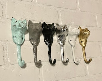 Cat Wall Hook(19 Colors), Cat Hook, Cat Lover Gift, Animal Hook, Towel Holder, Wall Hook