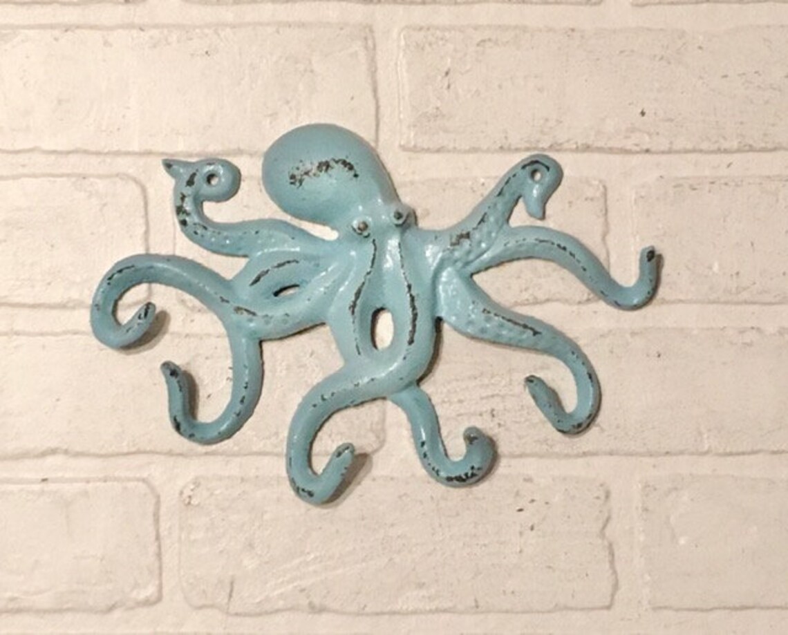 Octopus Key Holder Octopus Hook Octopus Decor Nautical Etsy