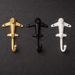 Cast Iron Jet Airplane Hook (19 Colors)