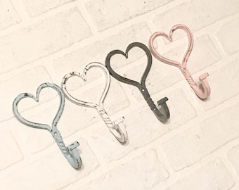 Heart Wall Hook(18 Colors), Wall Hook, Hooks for Wall, Heart Décor, Girls Room, Towel Hooks, Decorative Wall Hook