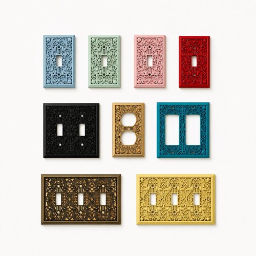 Copri placche per interruttori decorati in stile vintage (19 colori)