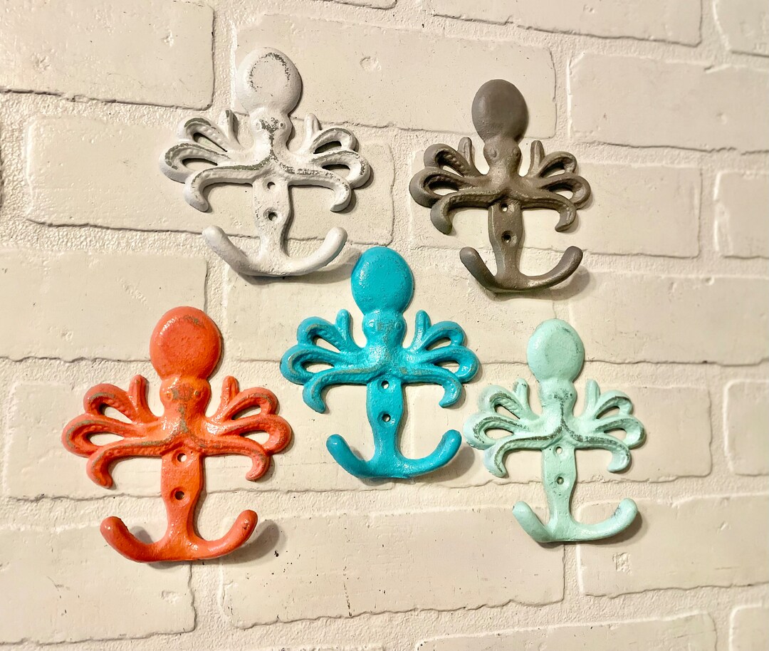 Octopus Hook18 Colors Nautical Hook Octopus Bathroom - Etsy