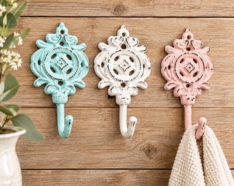 Cast Iron Shabby Chic Wall Hook (19 Colors)