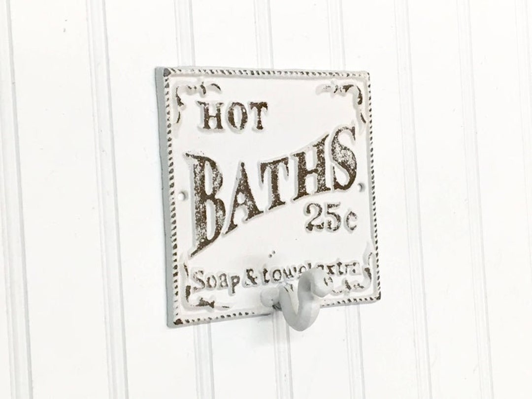 Towel Hook, Bath Hook, Vintage Hook, Country French Bath Hook, Vintage