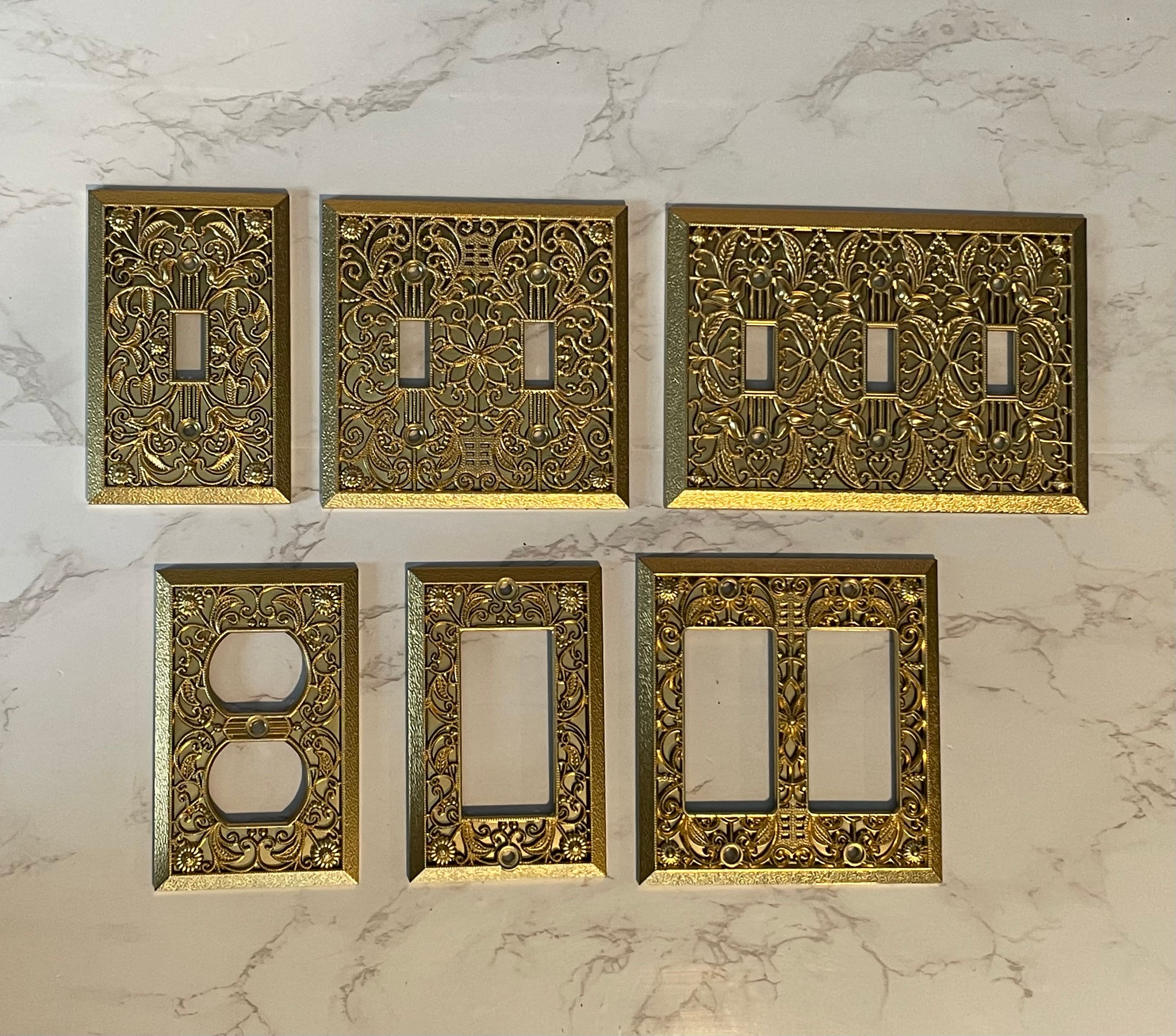 Light Switch Cover (19 Colors), Outlet Plate Covers, Brass French County Decor Plates, Vintage Decorative Outlets, Gold Victorian Ornate