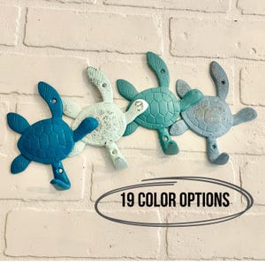 Cast Iron Sea Turtle Wall Hook (19 Colors)