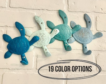 Cast Iron Sea Turtle Wall Hook (19 Colors)